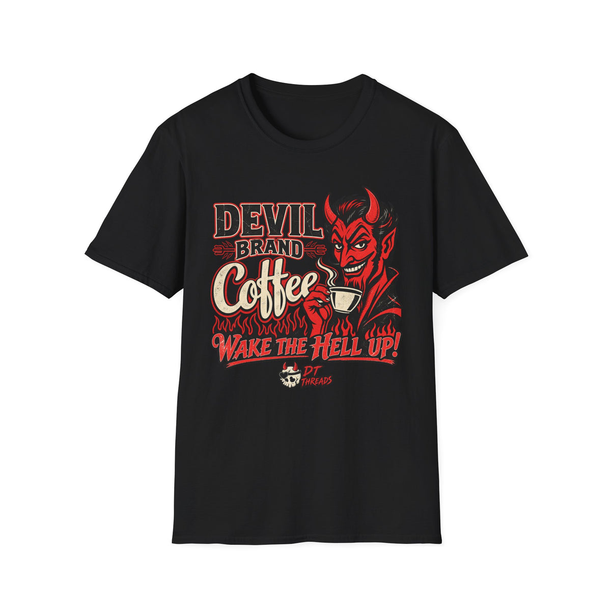 Devil Brand Coffee T-Shirt — Wake the Hell Up Vintage Devil Coffee Tee