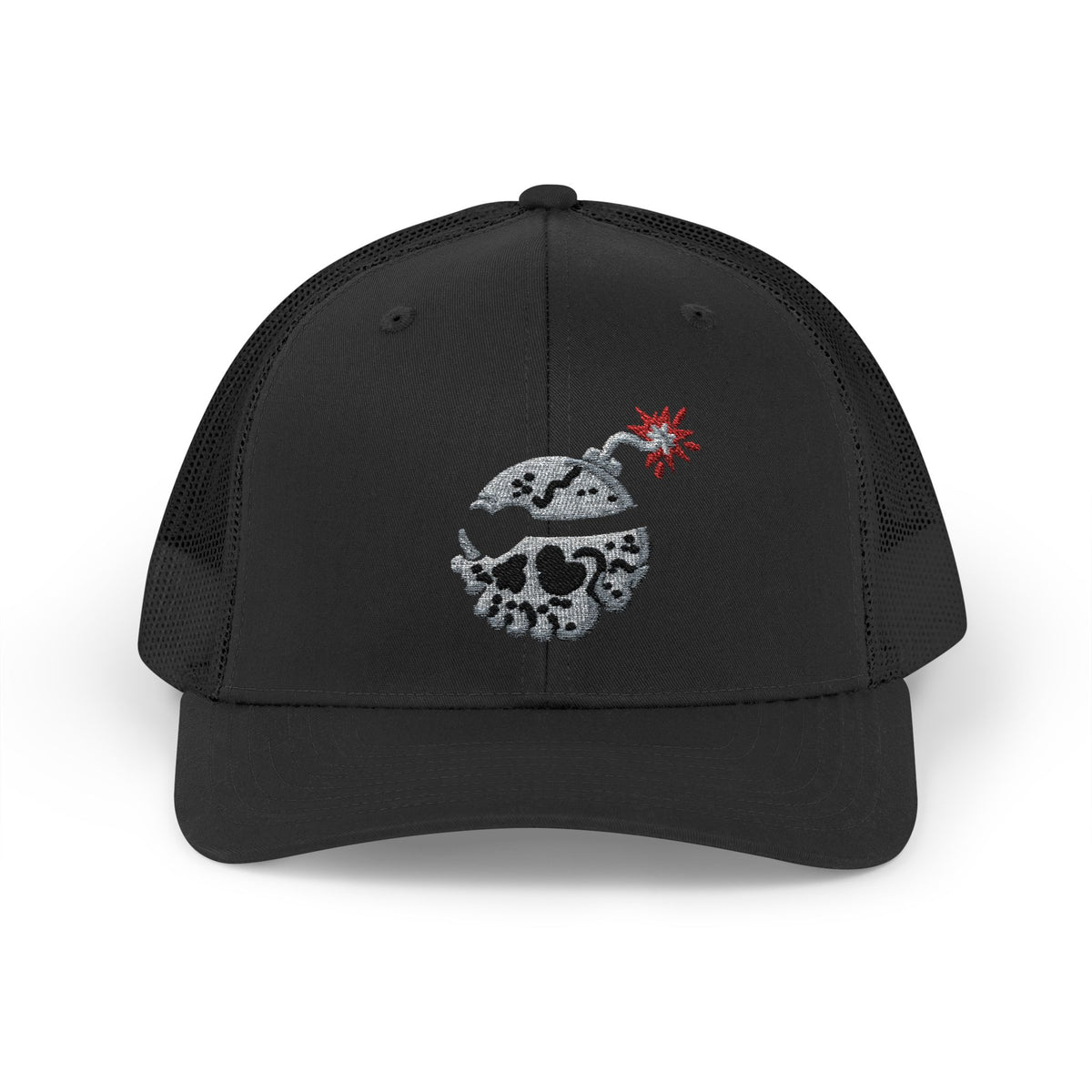 Skull Bomb Trucker Cap – Distressed Rebel Snapback