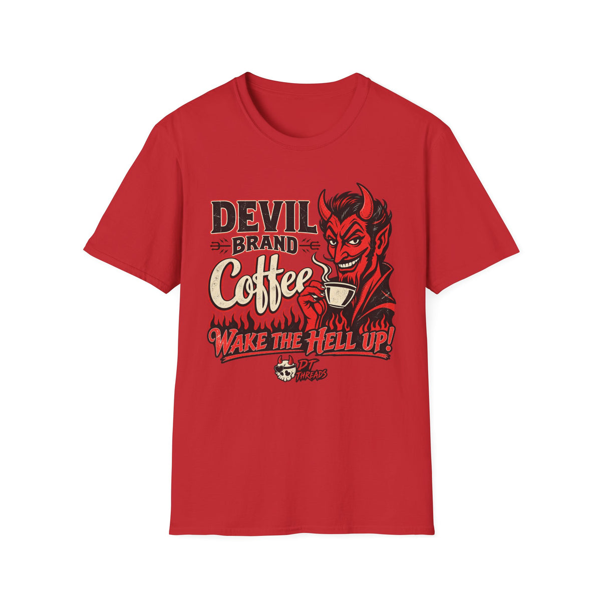 Devil Brand Coffee T-Shirt — Wake the Hell Up Vintage Devil Coffee Tee