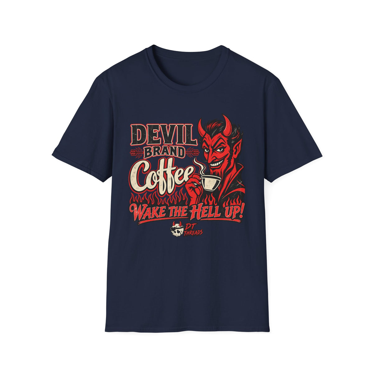 Devil Brand Coffee T-Shirt — Wake the Hell Up Vintage Devil Coffee Tee