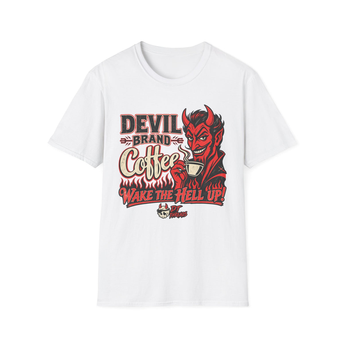 Devil Brand Coffee T-Shirt — Wake the Hell Up Vintage Devil Coffee Tee
