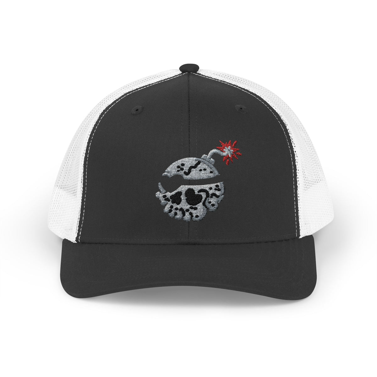 Skull Bomb Trucker Cap – Distressed Rebel Snapback