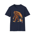 Bigfoot & Corgi Pizza Walk T-Shirt — Funny Sasquatch Pizza Graphic Tee