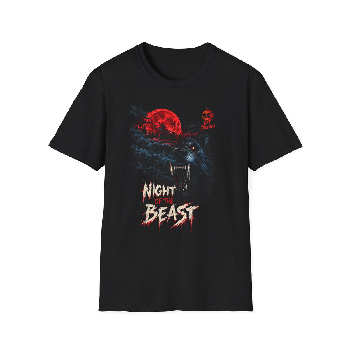 Night of the Beast Graphic T-Shirt — Horror Wolf Moon Tee