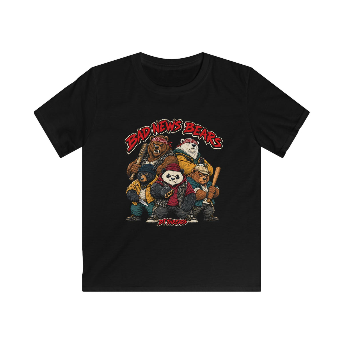 KIDS T-SHIRT — 'Bad News Bears' Cartoon Crew Graphic Shirt