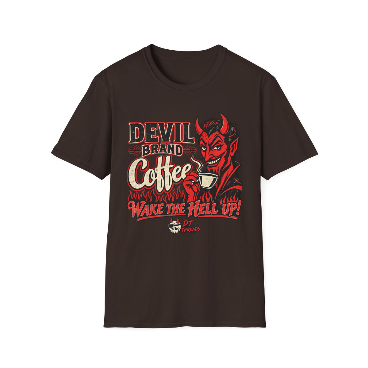 Devil Brand Coffee T-Shirt — Wake the Hell Up Vintage Devil Coffee Tee