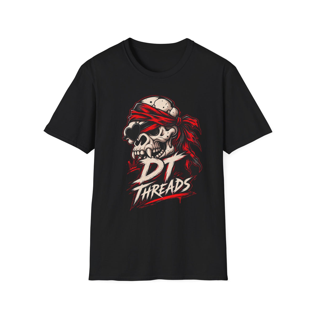 Gorilla Skull T-Shirt — 'DT Threads' Red Bandana Graphic