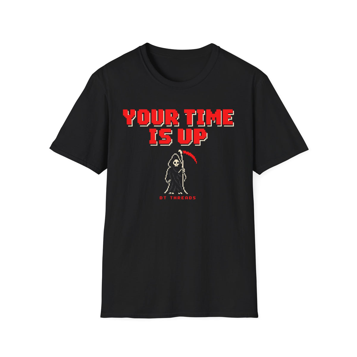 Your Time Is Up Grim Reaper 8-Bit T-Shirt