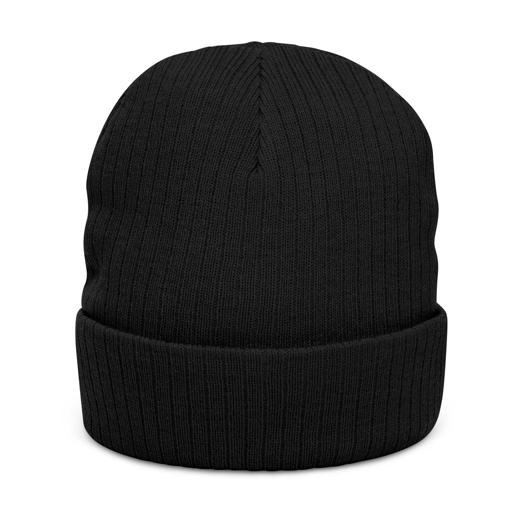 Embroidered Skull Bomb Variant Beanie — Ribbed Knit Cuffed Winter Hat