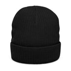Embroidered Skull Bomb Variant Beanie — Ribbed Knit Cuffed Winter Hat