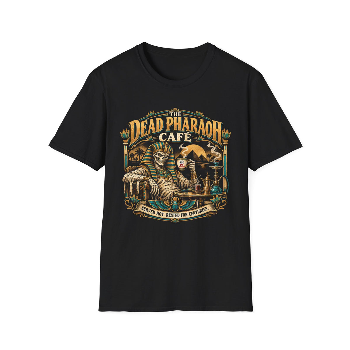 Dead Pharaoh Cafe Egyptian Mummy Graphic T-Shirt