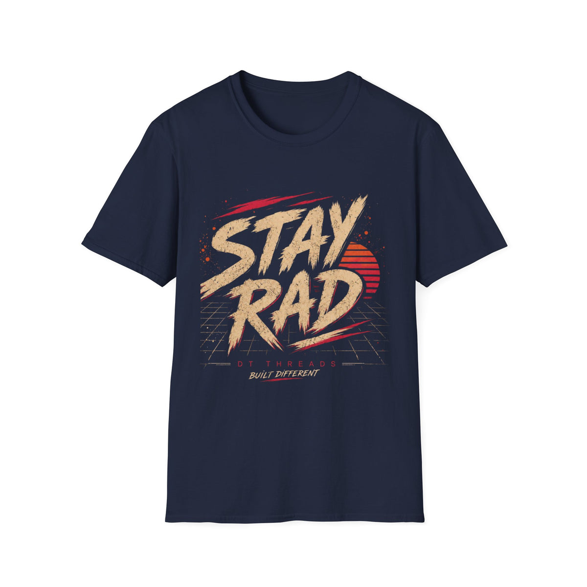 Stay Rad Retro Graphic T-Shirt — Vintage Sunset Skate Tee