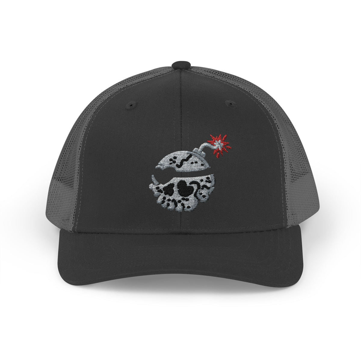 Skull Bomb Trucker Cap – Distressed Rebel Snapback
