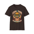 Lucha & Tacos T-Shirt — Retro Wrestling Mask & Taco Design
