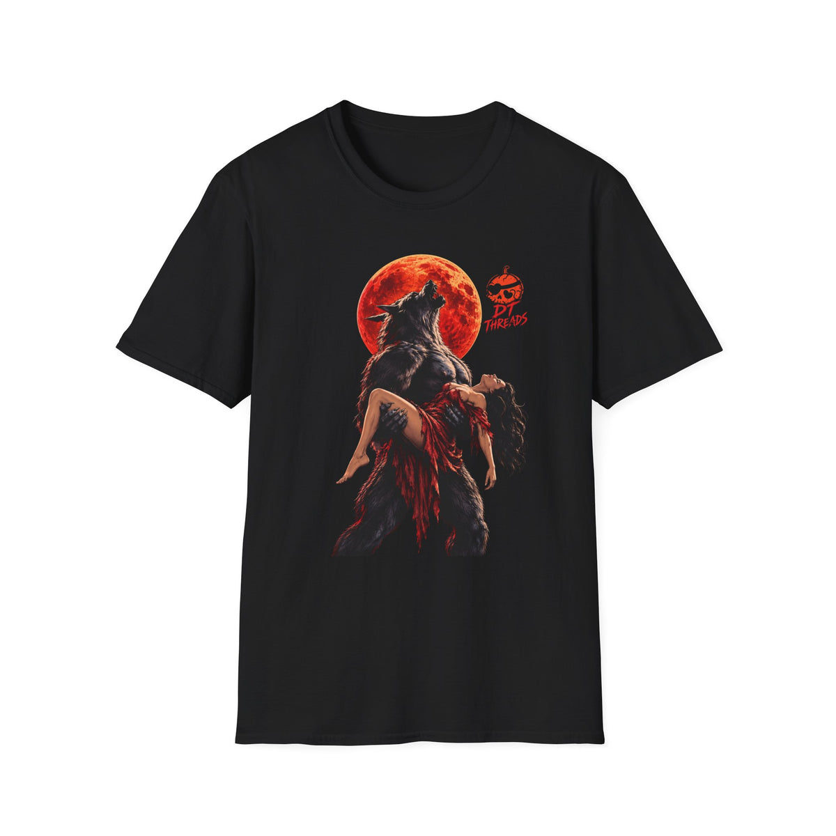 Werewolf Moon T-Shirt — Gothic Horror Wolf with Blood Red Moon