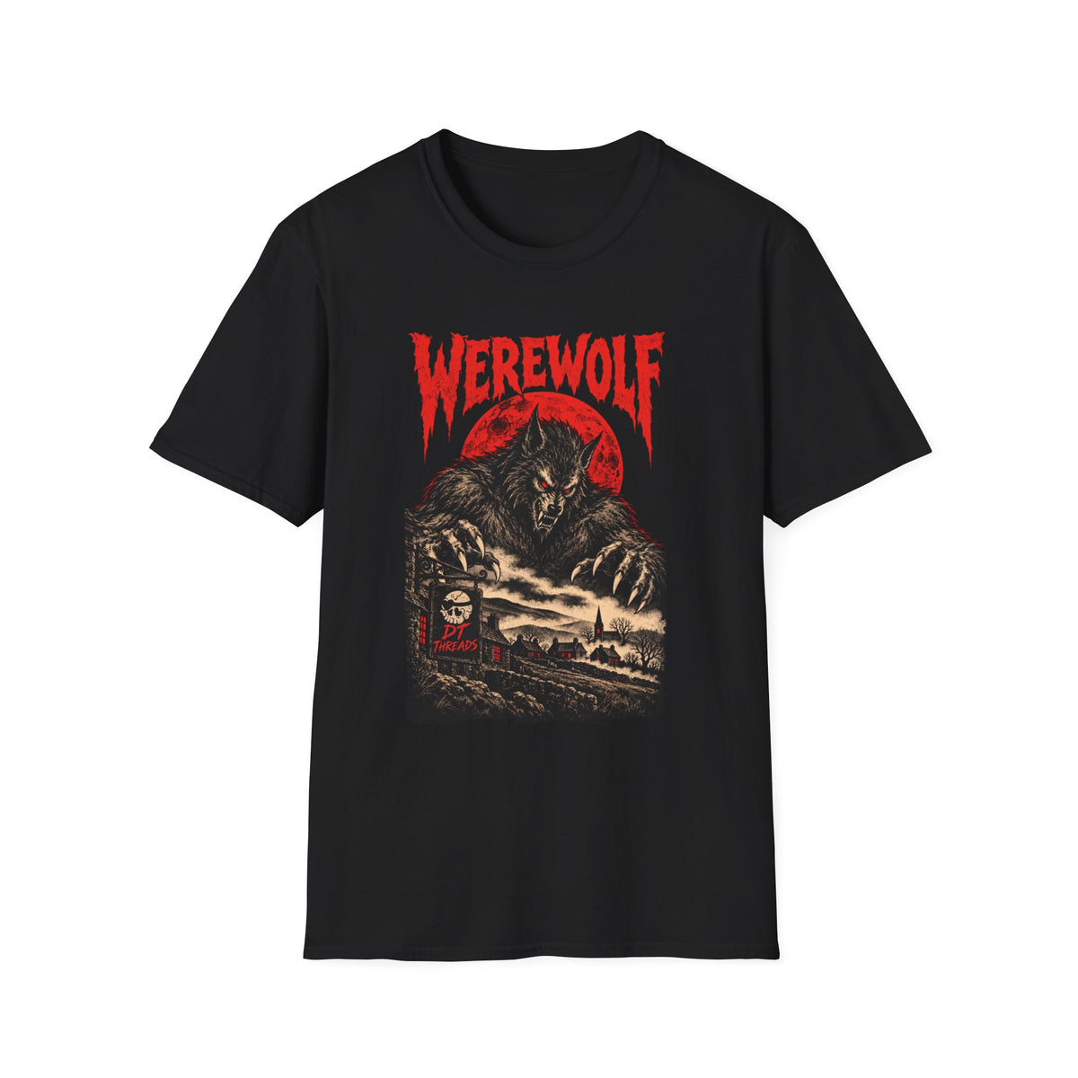 Werewolf Graphic T-Shirt – Gothic Horror Halloween Tee