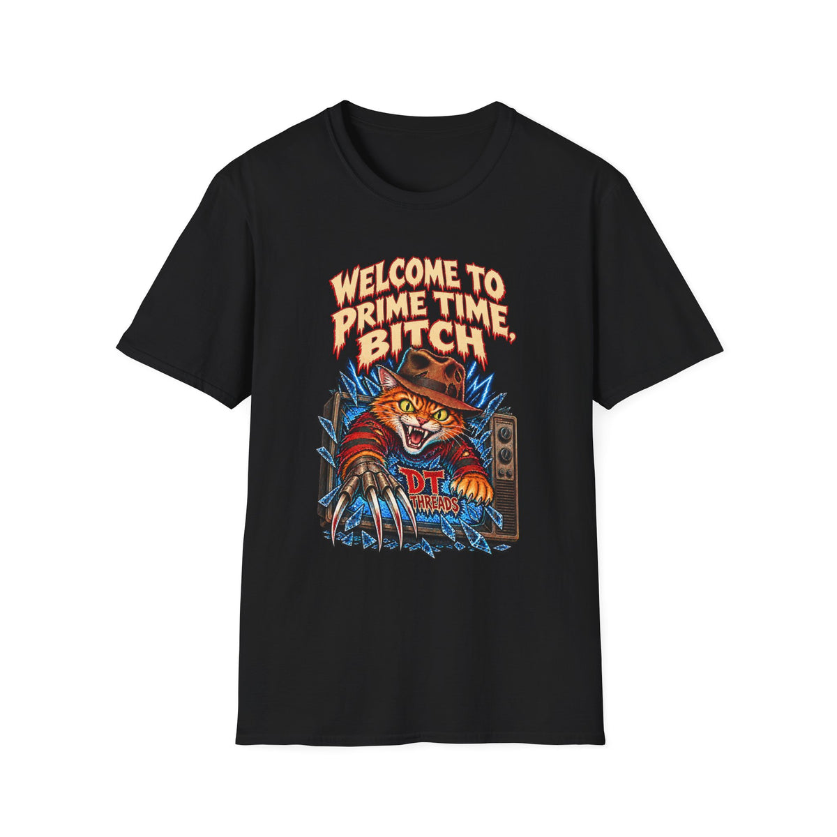 Welcome to Prime Time Bitch "Kitty Kru-guer" Graphic T-Shirt