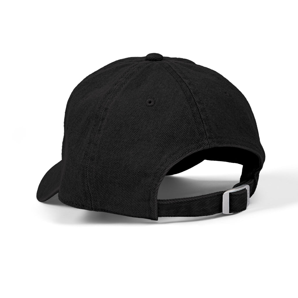 Embroidered Skull Bomb Dad Hat — Distressed Pirate Logo Denim Cap
