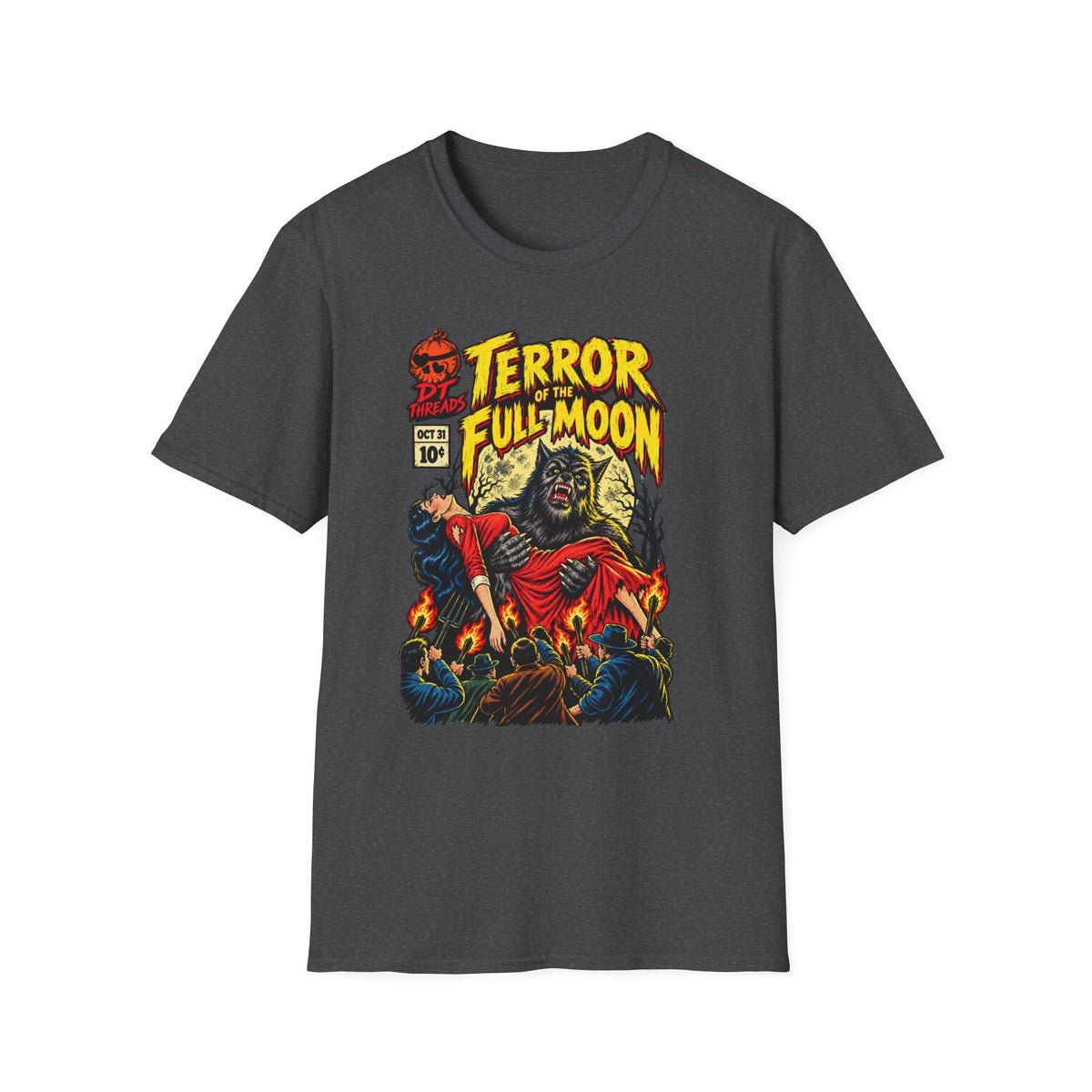 Terror of the Full Moon - Halloween Comic Style Graphic Tee