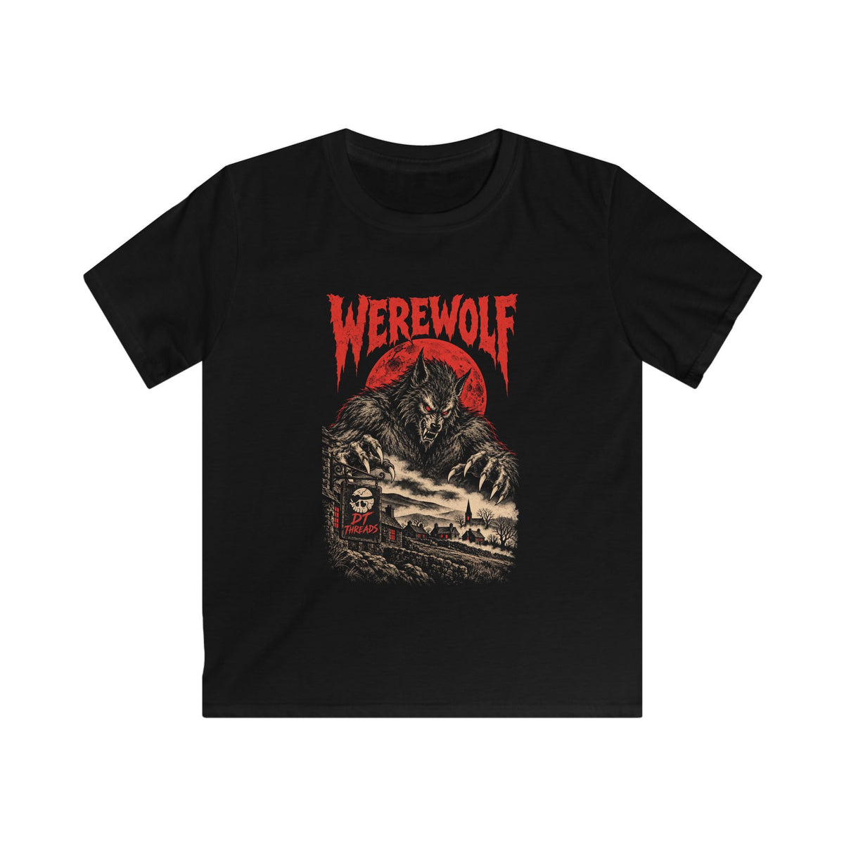 Kids Werewolf Halloween Graphic Tee