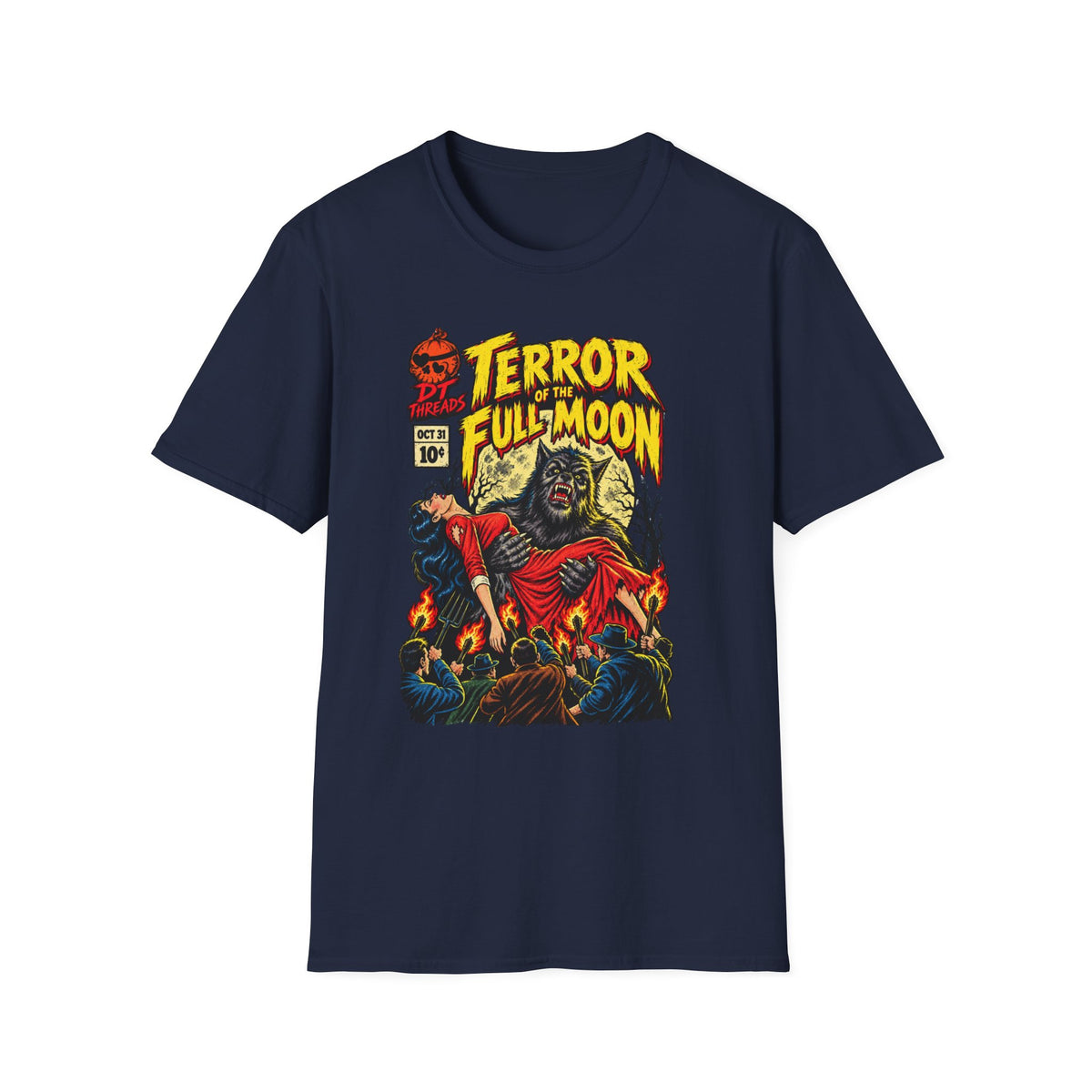 Terror of the Full Moon - Halloween Comic Style Graphic Tee