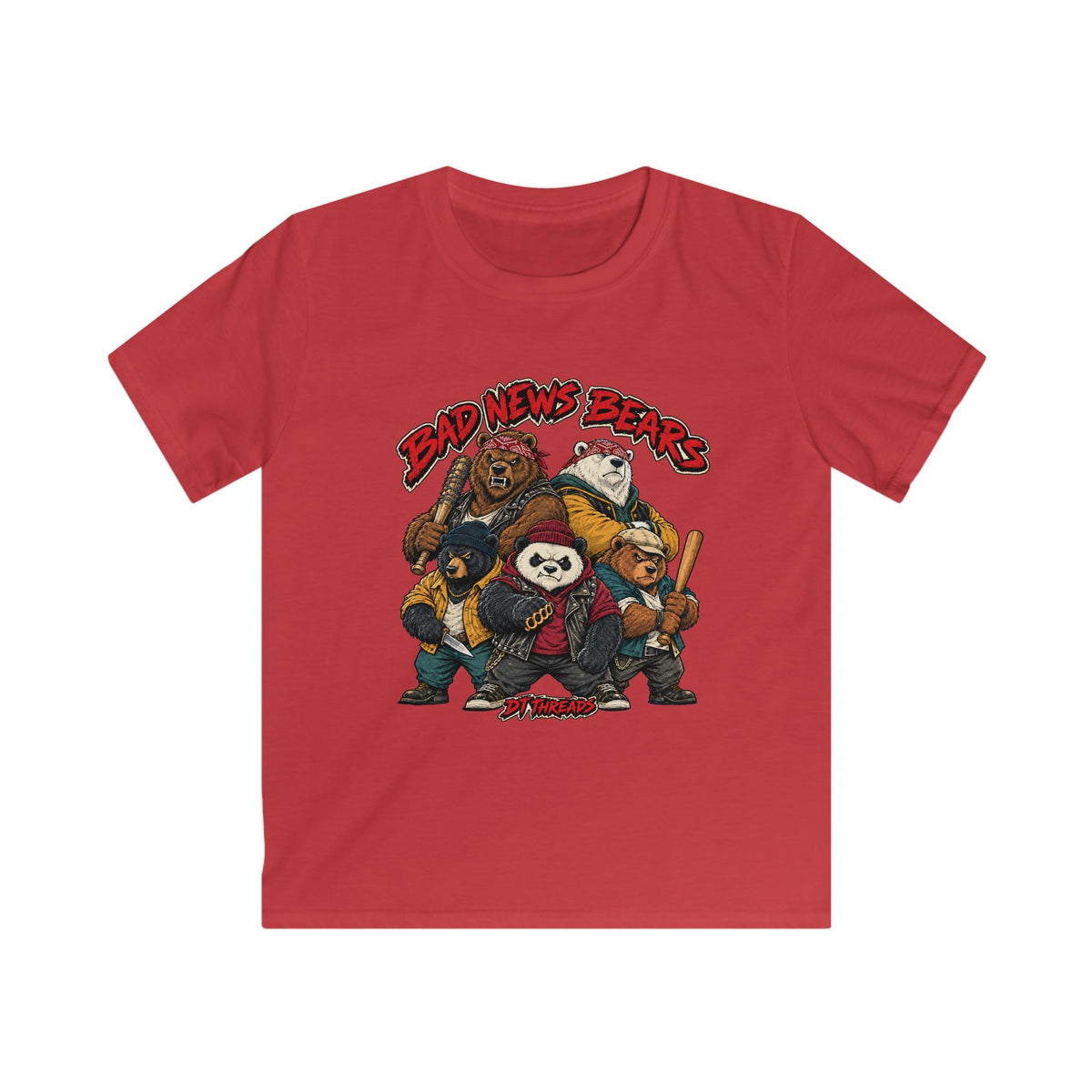 KIDS T-SHIRT — 'Bad News Bears' Cartoon Crew Graphic Shirt