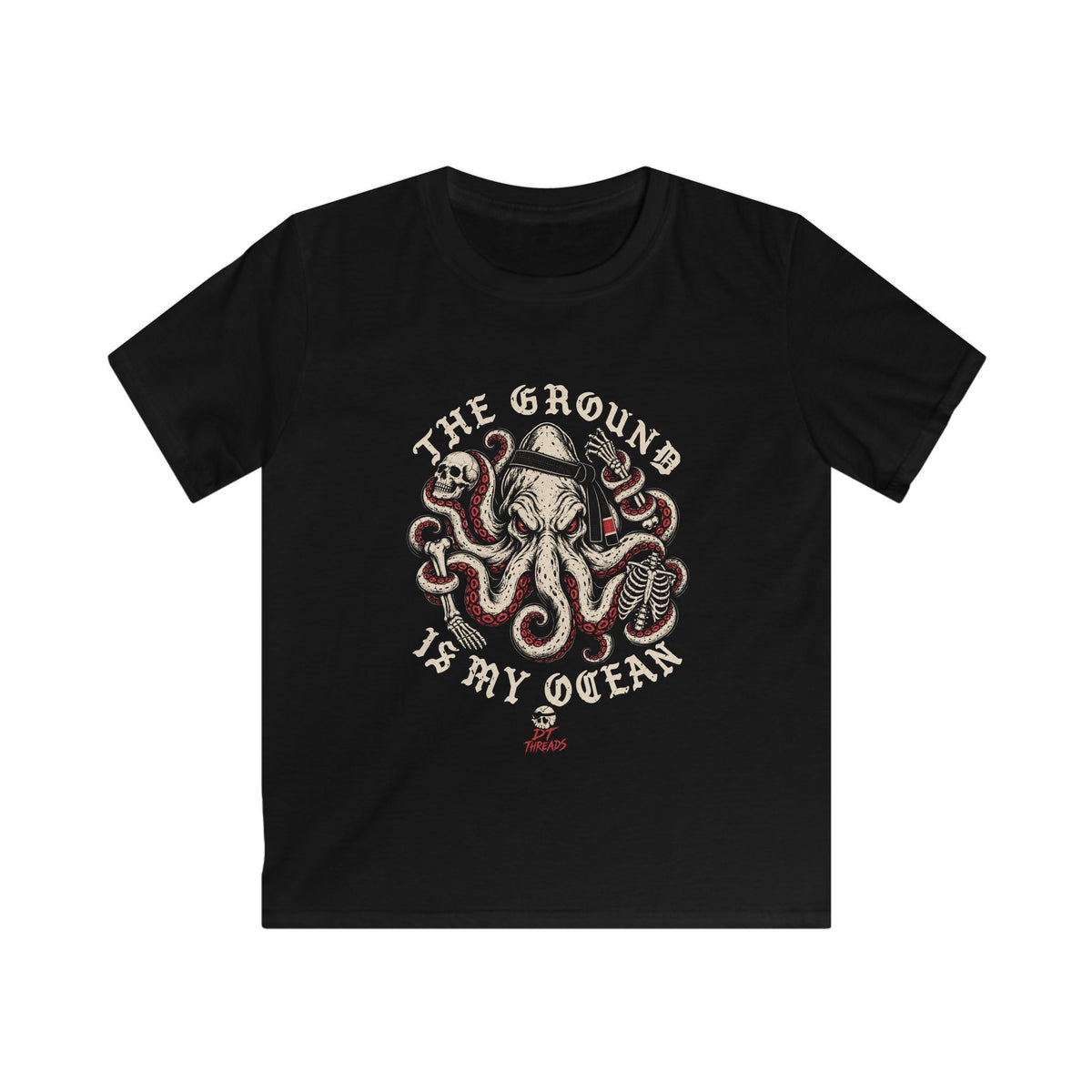 Kids T-Shirt- "The Ground Is My Ocean" Octopus Graphic Shirt